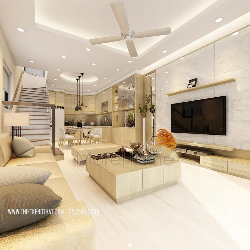 Thiết kế nhà phố phong cách hiện đại với nội thất gỗ đẹp độc đáo