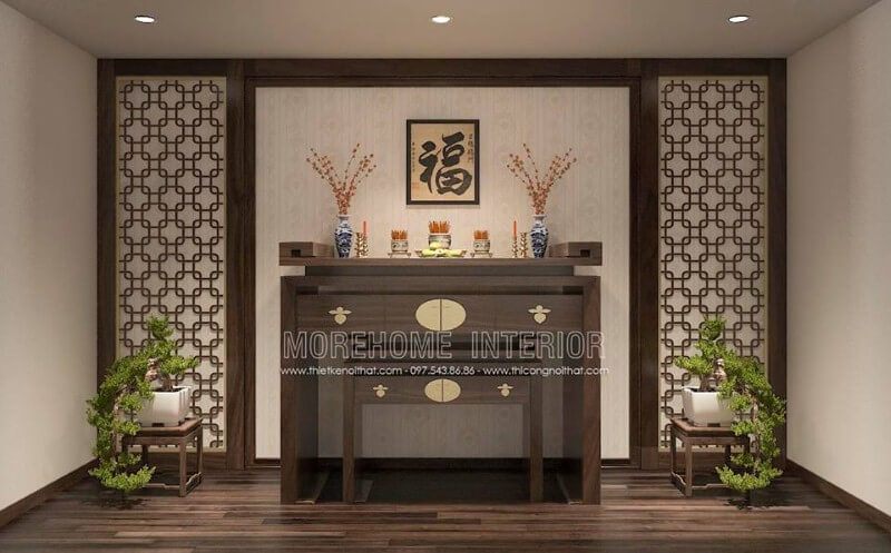 Sắp xếp nội thất phòng thờ hiện đại đẹp sang trọng cho chung cư cao cấp, nhà phố, biệt thự.