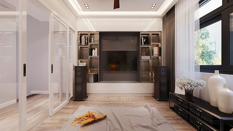 Mẫu kệ tủ tivi đẹp với thiết kế hiện đại bằng gỗ công nghiệp.
